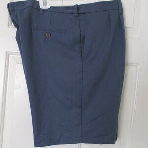 Haggar Mens Pleated Expandable Waistband Blue Golf Short Pant NWOT - 42W - 44W